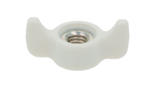 白色 ABS樹脂 カンツーノナット (ねじ部鉄)(大丸鋲螺製作所)